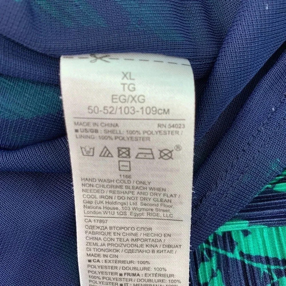 Banana Republic Pleated Racer Back Tank Tops Women Size XL Tropical Green Blue - Picture 15 of 15